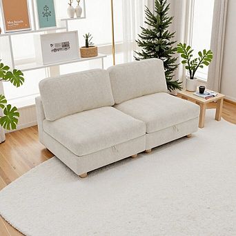 Modular Sectional Sofa With Storage, Flexible Design, Spring Support, Removable Covers