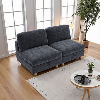 Modular Sectional Sofa With Storage, Flexible Design, Spring Support, Removable Covers