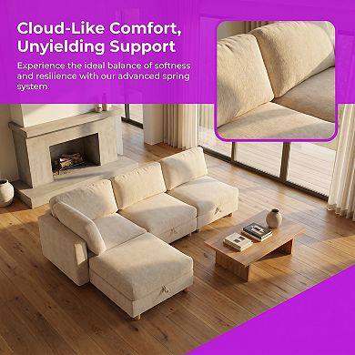 Modular 3-Seater Sectional Sofa With Storage