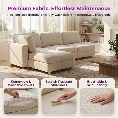 Modular 3-Seater Sectional Sofa With Storage
