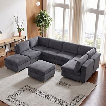 Modular Sectional Sofa With Storage, Flexible, Spring Support