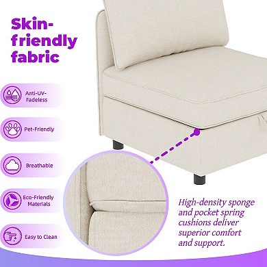Modular Sofa With Storage, Adjustable Chaise Lounge For Small Spaces
