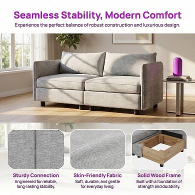 Modular Sofa With Storage, Adjustable Chaise Lounge For Small Spaces