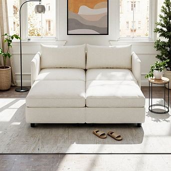 Modular Sofa With Storage, Adjustable Chaise Lounge For Small Spaces