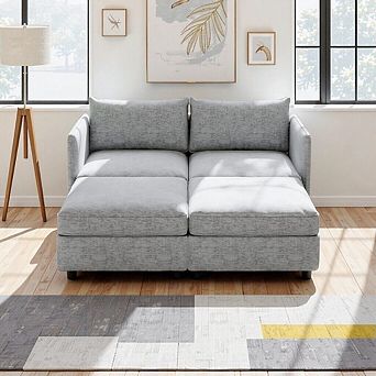 Modular Sofa With Storage, Adjustable Chaise Lounge For Small Spaces
