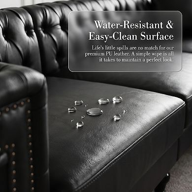 Modern L-Shaped Sectional Sofa With Rolled Arms, Tufted Design, 5-Seat Reclining Couch