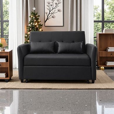 Convertible Sleeper Sofa Bed With 3 Usb Ports, Adjustable Armchair, Sturdy Hardwood Frame