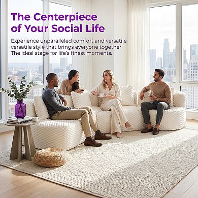 Modular Sectional Sofa, Soft Plush Bubble Velvet Couch, Deep Seating & Flexible Configuration