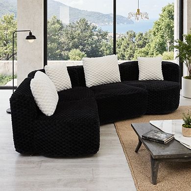Modular Sectional Sofa, Soft Plush Bubble Velvet Couch, Deep Seating & Flexible Configuration