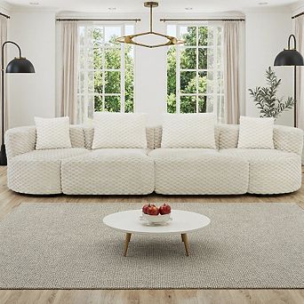 Modular Sectional Sofa, Soft Plush Bubble Velvet Couch, Deep Seating & Flexible Configuration