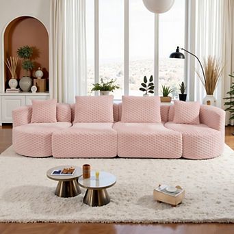 Modular Sectional Sofa, Soft Plush Bubble Velvet Couch, Deep Seating & Flexible Configuration