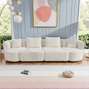 Modular Sectional Sofa, Soft Plush Bubble Velvet Couch, Deep Seating & Flexible Configuration
