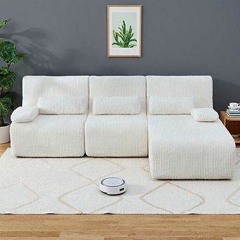 3-Seater Sectional Sofa With Ergonomic Support, Modular Design, 250lbs\seat