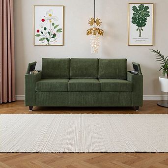 2-In-1 Sleeper Sofa With Mattress, Queen Size Sofa Bed