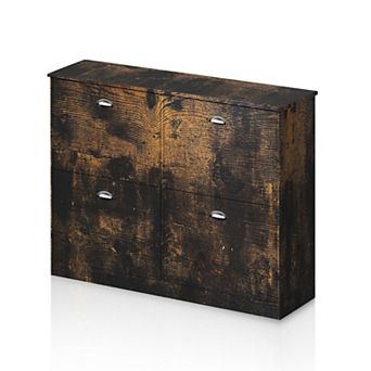 KTMBDW Shoe Cabinet with 4 Flip Drawers, Freestanding Shoe Rack Organizer for Entryway, Hallway