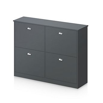 KTMBDW Shoe Cabinet with 4 Flip Drawers, Freestanding Shoe Rack Organizer for Entryway, Hallway