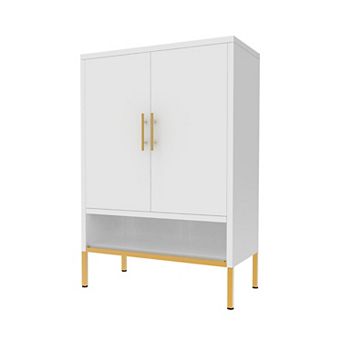 KTMBDW 40'' Tall Metal Shoe Storage Cabinet With Adjustable Shelves for Entryway, Hallway