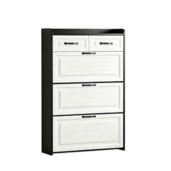 KTMBDW Shoe Cabinet with 3 Flip Drawers and 2 Drawers,Freestanding Shoe Storage Cabinet for Entryway