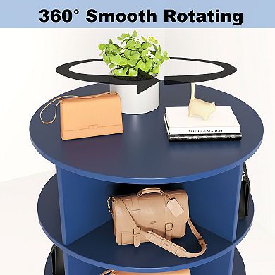 KTMBDW 6 Tier Rotating Shoe Rack Tower, Revolving 360 Shoe Rack Storage Round Carousel