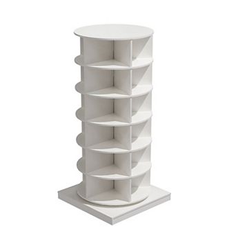 KTMBDW 6 tier Rotating Shoe Rack Tower, Revolving 360 Shoe Rack Storage Round Carousel