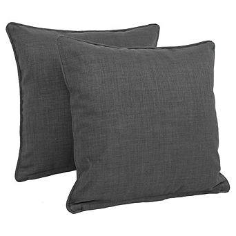 Blazing Needles Double-corded Solid Outdoor Spun Polyester Square Throw Pillows with Inserts
