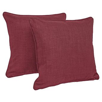Blazing Needles Double-corded Solid Outdoor Spun Polyester Square Throw Pillows with Inserts