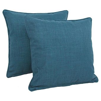 Blazing Needles Double-corded Solid Outdoor Spun Polyester Square Throw Pillows with Inserts