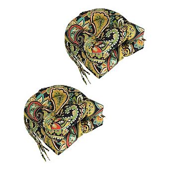Blazing Needles Polyester Patterned Outdoor U-shaped Chair Cushions (Set of 4)