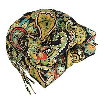 Blazing Needles Polyester Patterned Outdoor U-shaped Chair Cushions (Set of 2)