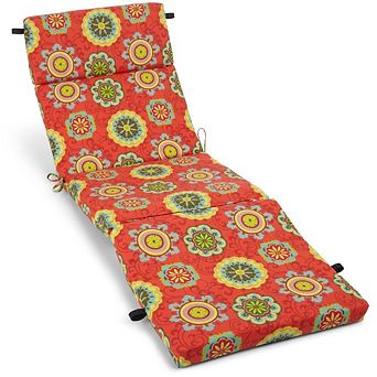 Blazing Needles Patterned Polyester Outdoor Chaise Lounge Cushion