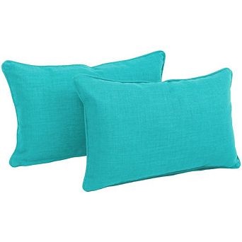 Blazing Needles Double-corded Solid Outdoor Spun Polyester Back Support Pillows, Inserts (Set of 2)