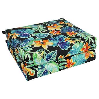 Blazing Needles Patterned Outdoor Spun Polyester Chair Cushion