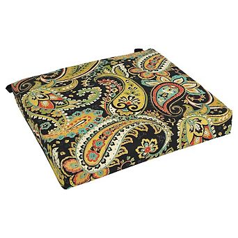 Blazing Needles Patterned Outdoor Spun Polyester Chair Cushion