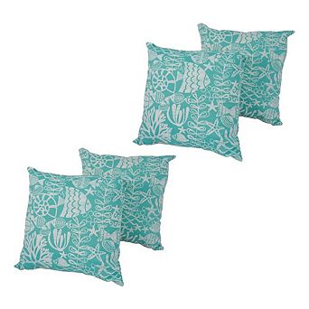 Blazing Needles Spun Polyester 17-inch Outdoor Throw Pillows (Set of 4)