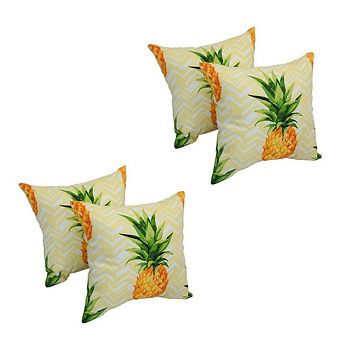 Blazing Needles Spun Polyester 17-inch Outdoor Throw Pillows (Set of 4)