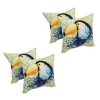 Blazing Needles Spun Polyester 17-inch Outdoor Throw Pillows (Set of 4)