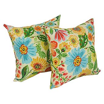 Blazing Needles Square Solid Polyester Outdoor Throw Pillows (Set of 2)