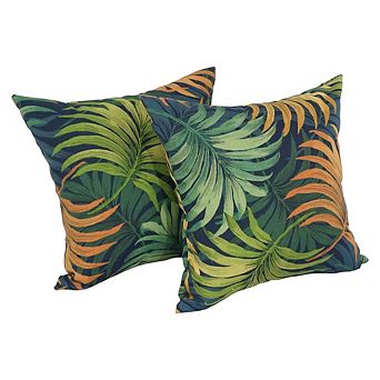 Blazing Needles Square Solid Polyester Outdoor Throw Pillows (Set of 2)