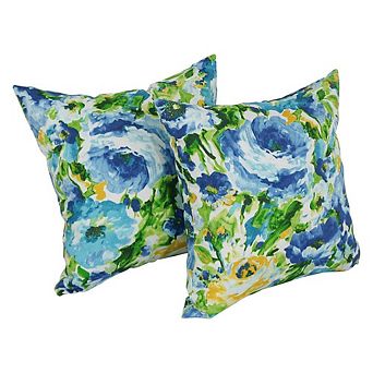 Blazing Needles Square Solid Polyester Outdoor Throw Pillows (Set of 2)