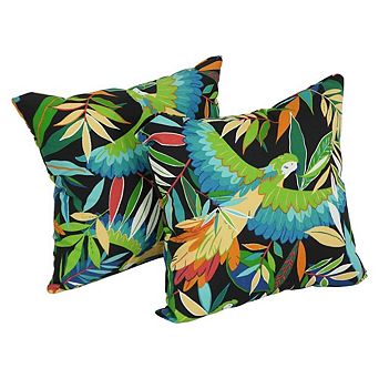 Blazing Needles Square Solid Polyester Outdoor Throw Pillows (Set of 2)