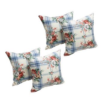 Blazing Needles Square Polyester Outdoor Throw Pillows (Set of 4)