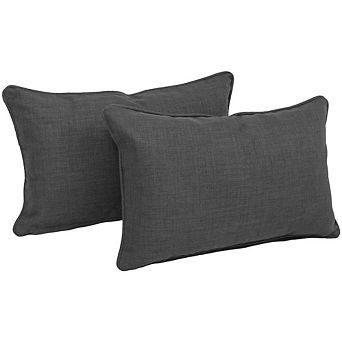 Blazing Needles Double-corded Solid Outdoor Spun Polyester Back Support Pillows with Inserts