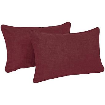 Blazing Needles Double-corded Solid Outdoor Spun Polyester Back Support Pillows with Inserts