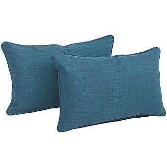 Blazing Needles Double-corded Solid Outdoor Spun Polyester Back Support Pillows with Inserts