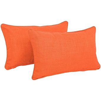 Blazing Needles Double-corded Solid Outdoor Spun Polyester Back Support Pillows with Inserts
