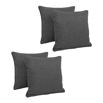 Blazing Needles Double-corded Solid Outdoor Spun Polyester Square Throw Pillows with Inserts