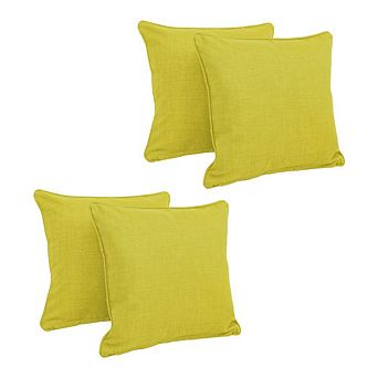Blazing Needles Double-corded Solid Outdoor Spun Polyester Square Throw Pillows with Inserts