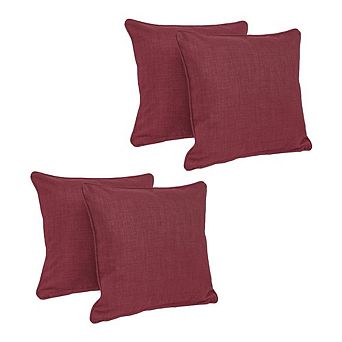 Blazing Needles Double-corded Solid Outdoor Spun Polyester Square Throw Pillows with Inserts