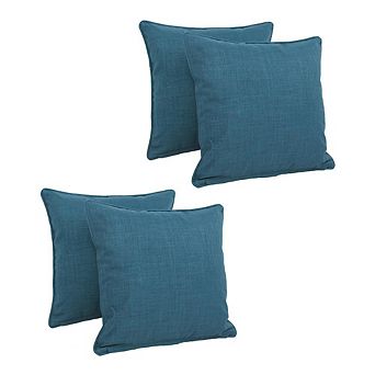 Blazing Needles Double-corded Solid Outdoor Spun Polyester Square Throw Pillows with Inserts