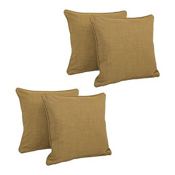 Blazing Needles Double-corded Solid Outdoor Spun Polyester Square Throw Pillows with Inserts